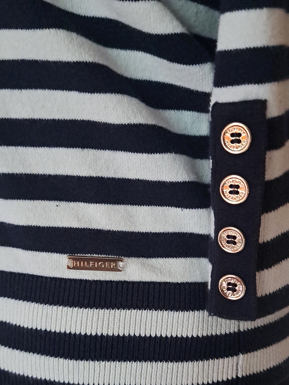Tommy Hilfiger Black & White Striped Turtleneck T - Shirt - Picture 5 of 11